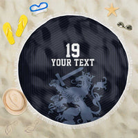 Custom World Football 2026 Netherlands Beach Blanket Holland Navy Dutch Lion - Wonder Print Shop