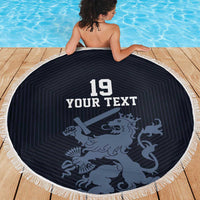 Custom World Football 2026 Netherlands Beach Blanket Holland Navy Dutch Lion - Wonder Print Shop