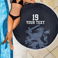 Custom World Football 2026 Netherlands Beach Blanket Holland Navy Dutch Lion - Wonder Print Shop