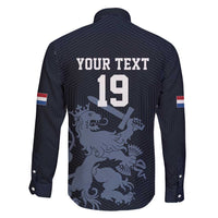 Custom World Football 2026 Netherlands Family Matching Short Sleeve Bodycon Dress and Hawaiian Shirt Holland Navy Dutch Lion - Wonder Print Shop