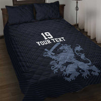 Custom World Football 2026 Netherlands Quilt Bed Set Holland Navy Dutch Lion - Wonder Print Shop