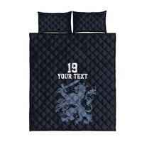 Custom World Football 2026 Netherlands Quilt Bed Set Holland Navy Dutch Lion - Wonder Print Shop
