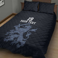 Custom World Football 2026 Netherlands Quilt Bed Set Holland Navy Dutch Lion - Wonder Print Shop