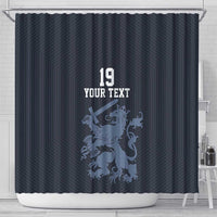 Custom World Football 2026 Netherlands Shower Curtain Holland Navy Dutch Lion - Wonder Print Shop