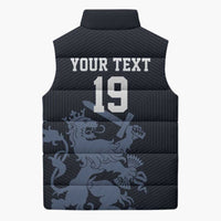Custom World Football 2026 Netherlands Sleeveless Puffer Jacket Holland Navy Dutch Lion - Wonder Print Shop