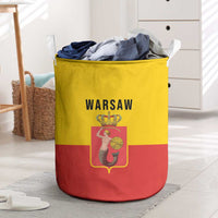 Warsaw Capital of Poland Laundry Basket Royal Syrenka Heraldic Design