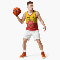 Personalized Warsaw Capital of Poland Basketball Jersey Royal Syrenka Heraldic Design