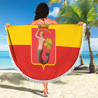 Warsaw Capital of Poland Beach Blanket Royal Syrenka Heraldic Design