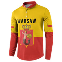 Personalized Warsaw Capital of Poland Button Sweatshirt Royal Syrenka Heraldic Design
