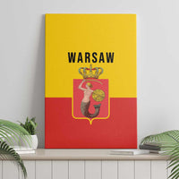 Warsaw Capital of Poland Canvas Wall Art Royal Syrenka Heraldic Design