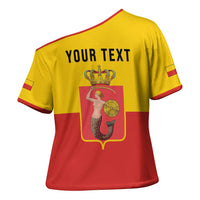 Personalized Warsaw Capital of Poland Cross Shoulder Shirt Royal Syrenka Heraldic Design