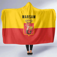 Warsaw Capital of Poland Hooded Blanket Royal Syrenka Heraldic Design