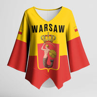 Personalized Warsaw Capital of Poland Kimono Sleeve Blouse Royal Syrenka Heraldic Design