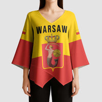 Personalized Warsaw Capital of Poland Kimono Sleeve Blouse Royal Syrenka Heraldic Design
