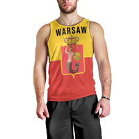 Personalized Warsaw Capital of Poland Men Tank Top Royal Syrenka Heraldic Design