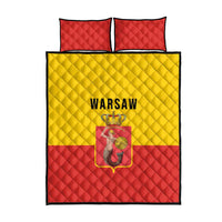 Warsaw Capital of Poland Quilt Bed Set Royal Syrenka Heraldic Design