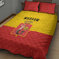 Warsaw Capital of Poland Quilt Bed Set Royal Syrenka Heraldic Design