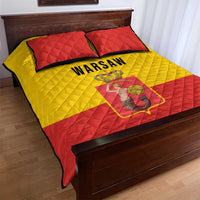 Warsaw Capital of Poland Quilt Bed Set Royal Syrenka Heraldic Design