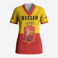 Personalized Warsaw Capital of Poland Scrub Top Royal Syrenka Heraldic Design