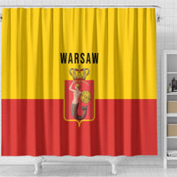 Warsaw Capital of Poland Shower Curtain Royal Syrenka Heraldic Design