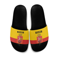 Warsaw Capital of Poland Slide Sandals Royal Syrenka Heraldic Design