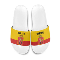 Warsaw Capital of Poland Slide Sandals Royal Syrenka Heraldic Design