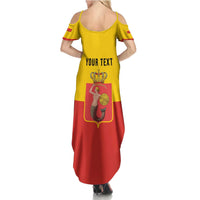 Personalized Warsaw Capital of Poland Summer Maxi Dress Royal Syrenka Heraldic Design