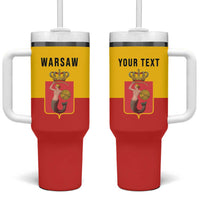 Personalized Warsaw Capital of Poland Tumbler With Handle Royal Syrenka Heraldic Design