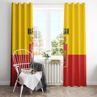 Warsaw Capital of Poland Window Curtain Royal Syrenka Heraldic Design