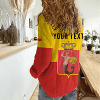 Personalized Warsaw Capital of Poland Women Casual Shirt Royal Syrenka Heraldic Design