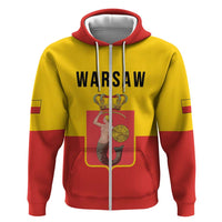 Personalized Warsaw Capital of Poland Zip Hoodie Royal Syrenka Heraldic Design