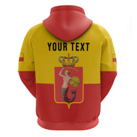 Personalized Warsaw Capital of Poland Zip Hoodie Royal Syrenka Heraldic Design