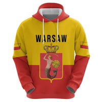 Personalized Warsaw Capital of Poland Zip Hoodie Royal Syrenka Heraldic Design