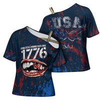 USA Ice Hockey Cross Shoulder Shirt Losing Teeth and Winning Wars Since 1776