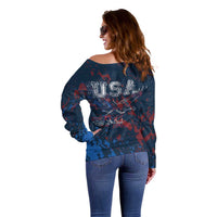 USA Ice Hockey Off Shoulder Sweater Losing Teeth and Winning Wars Since 1776