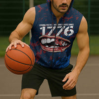 USA Ice Hockey Sleeveless Zip Hoodie Losing Teeth and Winning Wars Since 1776