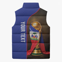 Personalized Afro Haiti Football 2026 Sleeveless Puffer Jacket Trophy Flag Pride Art