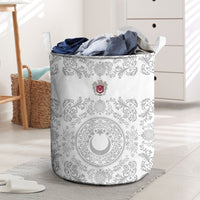 World Football 2026 Turkey Laundry Basket Crescent Stars Ottoman Baroque White Version