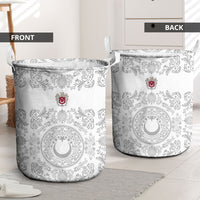 World Football 2026 Turkey Laundry Basket Crescent Stars Ottoman Baroque White Version