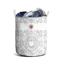 World Football 2026 Turkey Laundry Basket Crescent Stars Ottoman Baroque White Version
