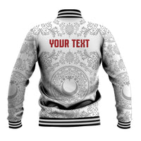 Custom World Football 2026 Turkey Baseball Jacket Crescent Stars Ottoman Baroque White Version