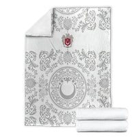 World Football 2026 Turkey Blanket Crescent Stars Ottoman Baroque White Version