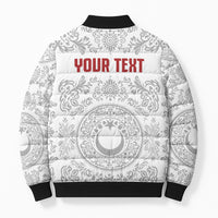 Custom World Football 2026 Turkey Bomber Puffer Jacket Crescent Stars Ottoman Baroque White Version
