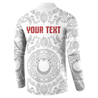 Custom World Football 2026 Turkey Button Sweatshirt Crescent Stars Ottoman Baroque White Version