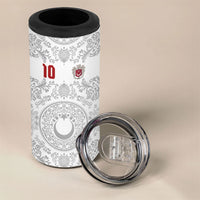 Custom World Football 2026 Turkey 4 in 1 Can Cooler Tumbler Crescent Stars Ottoman Baroque White Version