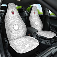World Football 2026 Turkey Car Seat Cover Crescent Stars Ottoman Baroque White Version