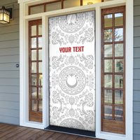Custom World Football 2026 Turkey Door Cover Crescent Stars Ottoman Baroque White Version