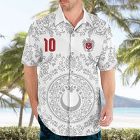 Custom World Football 2026 Turkey Hawaiian Shirt Crescent Stars Ottoman Baroque White Version