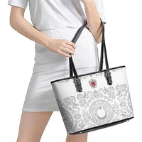 World Football 2026 Turkey Leather Tote Bag Crescent Stars Ottoman Baroque White Version