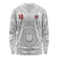 Custom World Football 2026 Turkey Long Sleeve Shirt Crescent Stars Ottoman Baroque White Version
